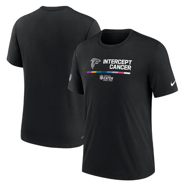 Men's Atlanta Falcons 2022 Black Crucial Catch Performance T-Shirt Men's Atlanta Falcons 2022 Black Crucial Catch Performance T-Shirt